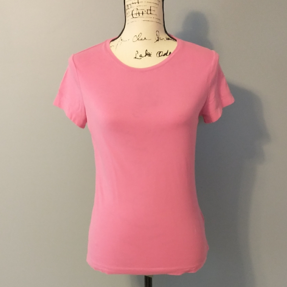 Lands' End Vibrant Pink Short Sleeve Tee